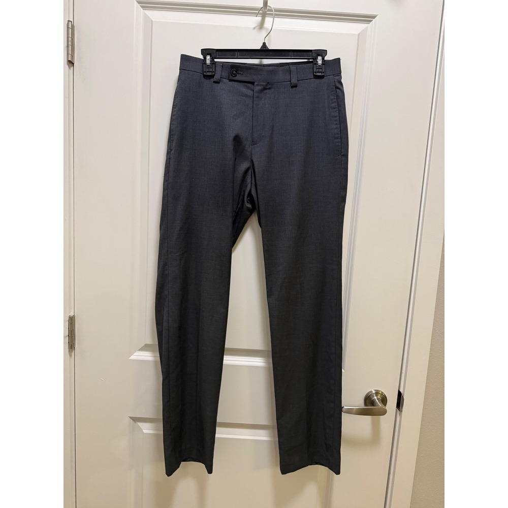 Calvin Klein Mens Slim Fit Dress Pants Charcoal Gray 30W x 32L Stretch Trousers
